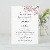 Faire-part de mariage japonais en fleurs de cerisi (Debout devant)