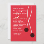 Faire-part de mariage japonais Sumi-e rouge et noi (Dos)