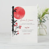 Faire-part de mariage japonais Sun Bamboo (Debout devant)