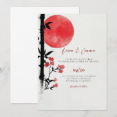 Faire-part de mariage japonais Sun Bamboo (Devant / Derrière)