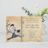 Faire-part de mariage japonais vintage de (Debout devant)