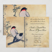 Faire-part de mariage japonais vintage de (Devant / Derrière)