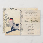 Faire-part de mariage japonais vintage de (Devant / Derrière)