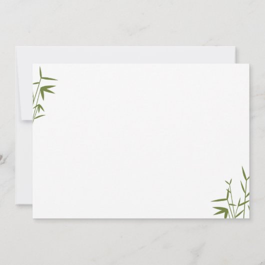 Faire-part de mariage japonaise en bambou (Dos)