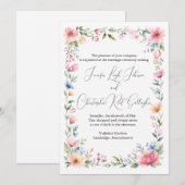 Faire-part de mariage jardin à l'aquarelle (Devant / Derrière)