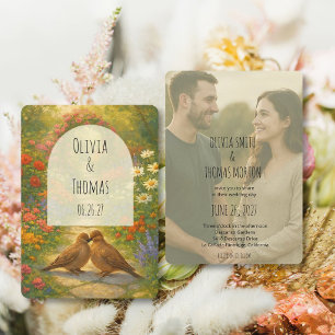 Faire-part de Mariage Jardin Anglais Floral Fantai