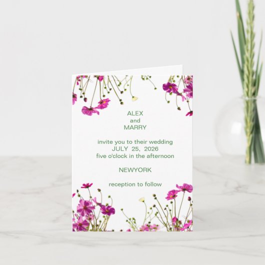 Faire-Part de Mariage Jardin de Fleurs Sauvages Mo (Devant)
