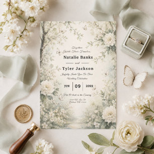 Faire-part de mariage Jardin de printemps Papillon