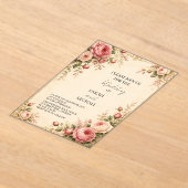 faire-part de mariage jardin de roses anciennes (Poser)