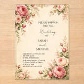 faire-part de mariage jardin de roses anciennes (Recto)