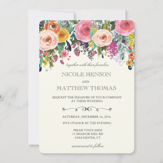 Faire-part de mariage Jardin Floral (Devant)