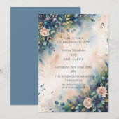 Faire-part de mariage Jardin Moody Blue (Devant / Derrière)