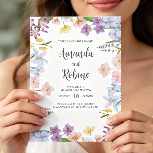 Faire-Part de Mariage Jardin Pastel