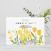 Faire-part de mariage jardin ressort aquarelle (Debout devant)