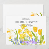 Faire-part de mariage jardin ressort aquarelle (Devant / Derrière)