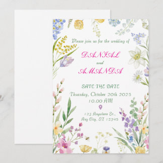Faire-Part de Mariage Jardin Romantique | Fleur Pa