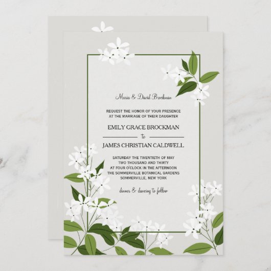 Faire-part de mariage Jasmine (Devant / Derrière)