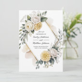 Faire-Part de Mariage Jaune Beurre et Or (Debout devant)