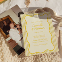 Faire-part de mariage jaune beurre moderne