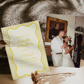 Faire-part de mariage jaune beurre moderne