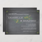 Faire-part de mariage Jaune Chalkboard (Devant / Derrière)