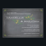 Faire-part de mariage Jaune Chalkboard<br><div class="desc">Cette invitation Chalkboard Stencil donne le ton à une mariage nostalgique et branchée. La typographie vintage de la craie en jaune avec un pochoir à fleurs et à feuilles partout dit que votre mariage sera mémorable et romantique. Une carte de sauvegarde et de réponse correspondant est également disponible. Ajoutez un...</div>