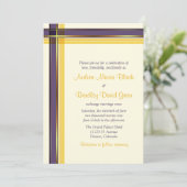 Faire-part de mariage jaune doré violet (Debout devant)