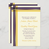 Faire-part de mariage jaune doré violet (Devant / Derrière)