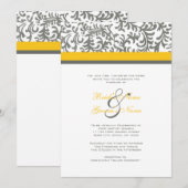 Faire-part de mariage jaune et gris (Devant / Derrière)