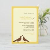 Faire-part de mariage jaune inséparable contempora (Debout devant)