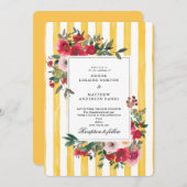 Faire-part de mariage jaune jonquille (Devant / Derrière)