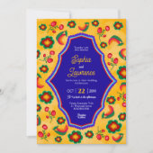 Faire-part de mariage jaune mexicain (Devant)