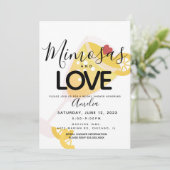 Faire-part de mariage jaune mimosa noir (Debout devant)