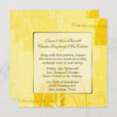 Faire-part de mariage Jaune Moderne (Devant / Derrière)
