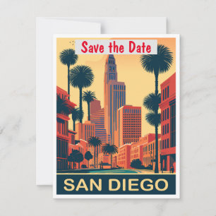 Faire-part de mariage jaune San Diego Palms