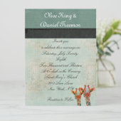 Faire-part de mariage jetant un coup d'oeil ambre (Debout devant)