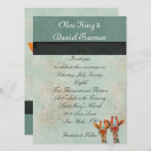 Faire-part de mariage jetant un coup d'oeil ambre (Devant / Derrière)