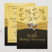 Faire-part de mariage Joined Hearts 50e anniversai (Devant / Derrière)