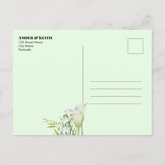 Faire-part de mariage Jonquilles de neige Arum bla (Dos)