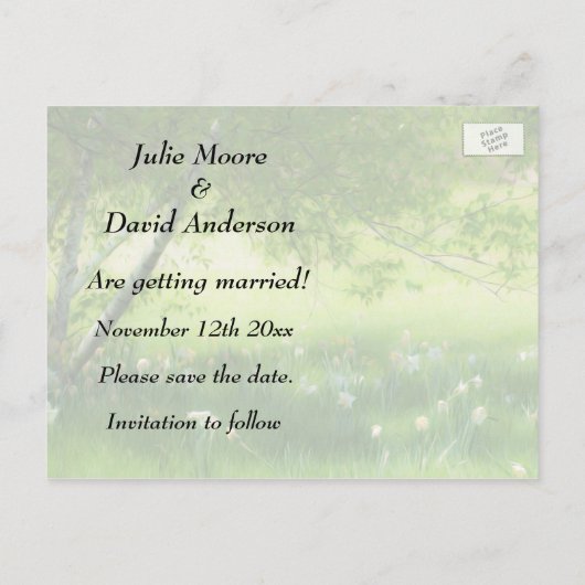 Faire-part de mariage Jonquilles de printemps (Dos)