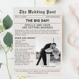 Faire-Part de Mariage Journal Nostalgique