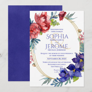 Faire-part de mariage | Joyeux aquarelle florale