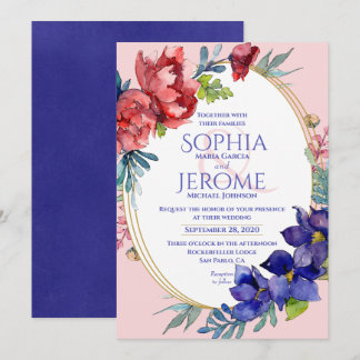 Faire-part de mariage | Joyeux aquarelle florale