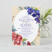 Faire-part de mariage | Joyeux aquarelle florale (Debout devant)