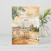 Faire-part de mariage juif | Invitation de Jérusal (Debout devant)