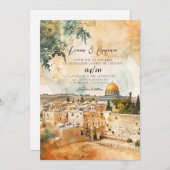 Faire-part de mariage juif | Invitation de Jérusal (Devant / Derrière)