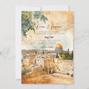 Faire-part de mariage juif   Invitation de Jérusal