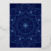 Faire-part de mariage juif Mandala or sur bleu (Verso)