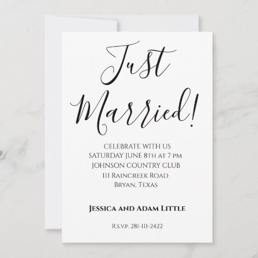 Faire-Part de Mariage Just Married (Devant)