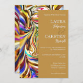 Faire-part de mariage kaléidoscopique moderne (Devant / Derrière)